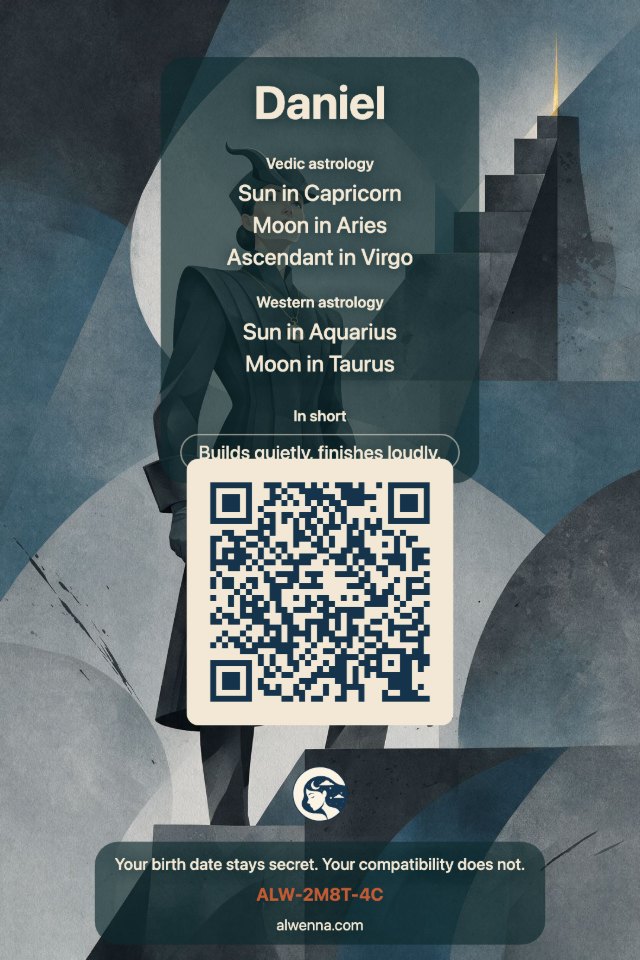 Three real cards, drawn by the app itself.